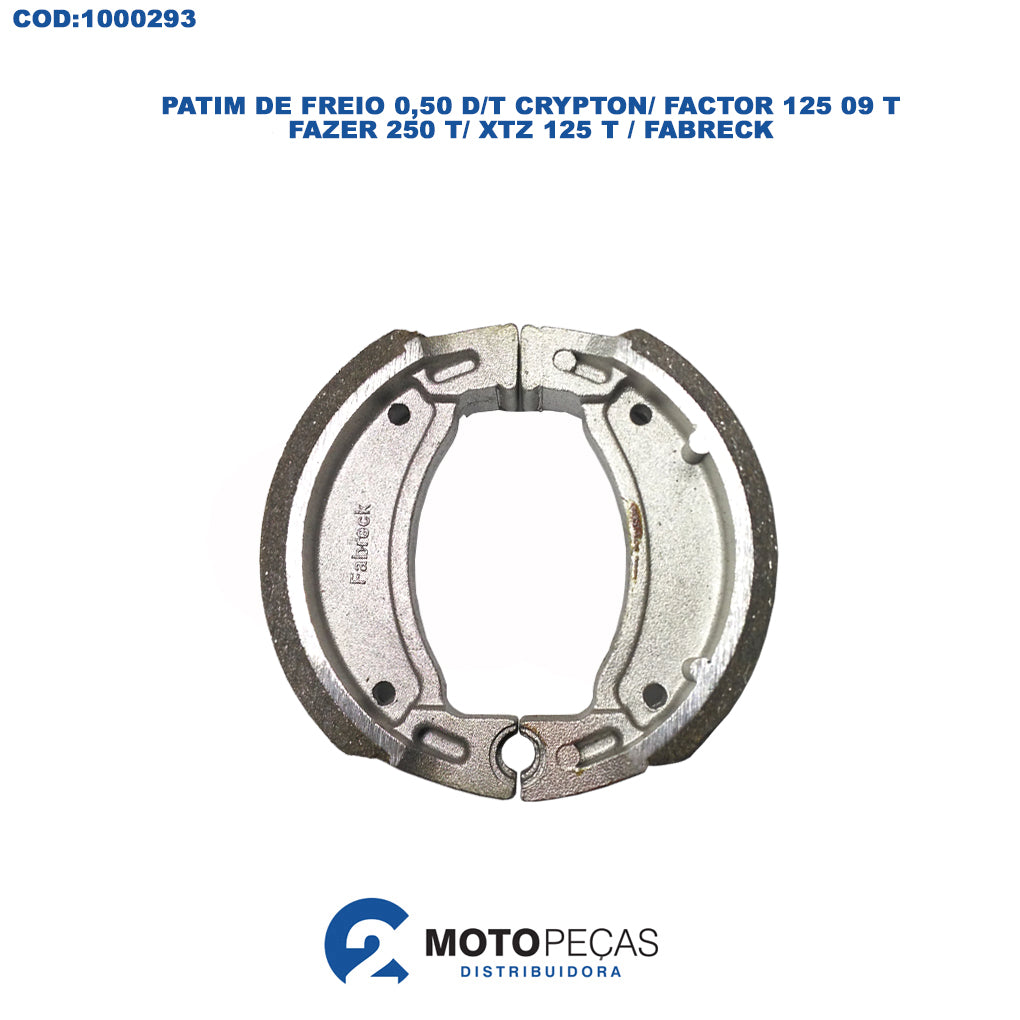 Patim de Freio 0,50 D/T CRYPTON/ Factor 125 09 T/ Fazer 250 T/ XTZ 125 T / Fabreck