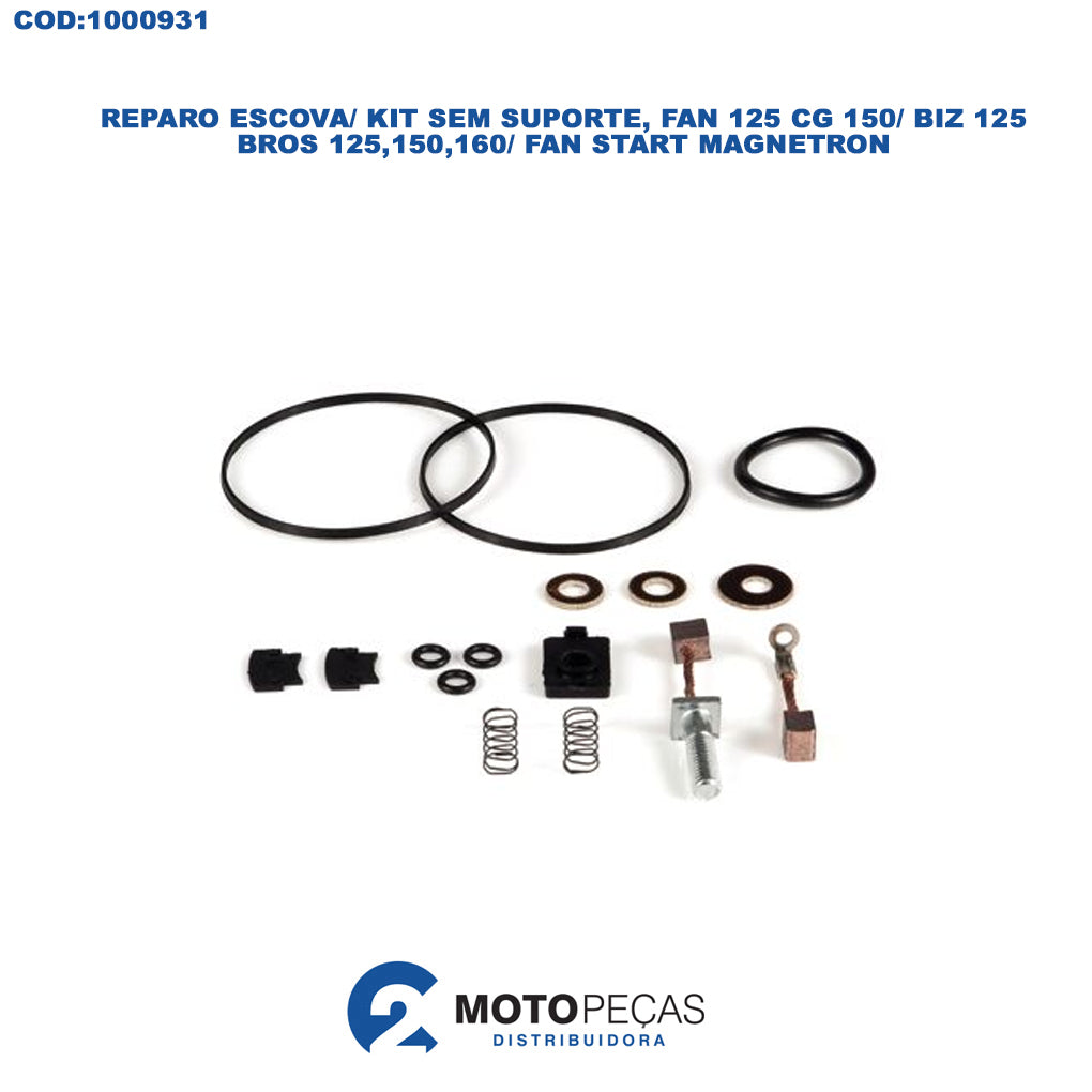Escova Motor Partida Reparo Fan 125 Titan 150/ Biz 125/ Bros 125,150,160/ Fan START/ Magnetron