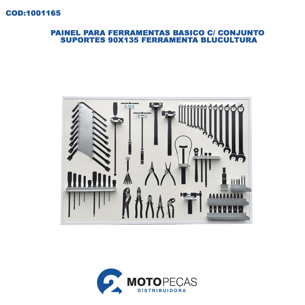 Painel para Ferramentas Basico C/ Conjunto Suportes 90X135 Ferramenta Blucultura