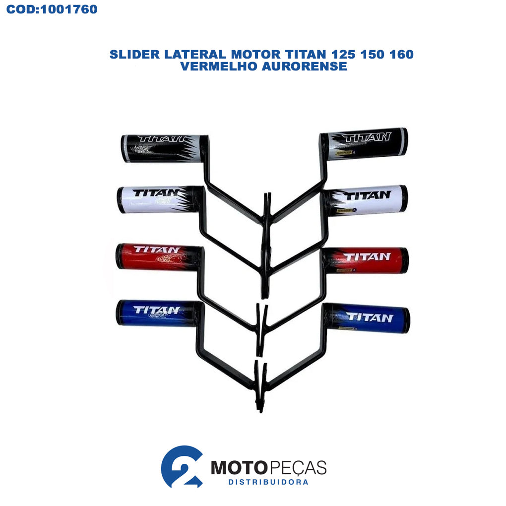 Slider Lateral Motor Titan 125 150 160 Vermelho Aurorense