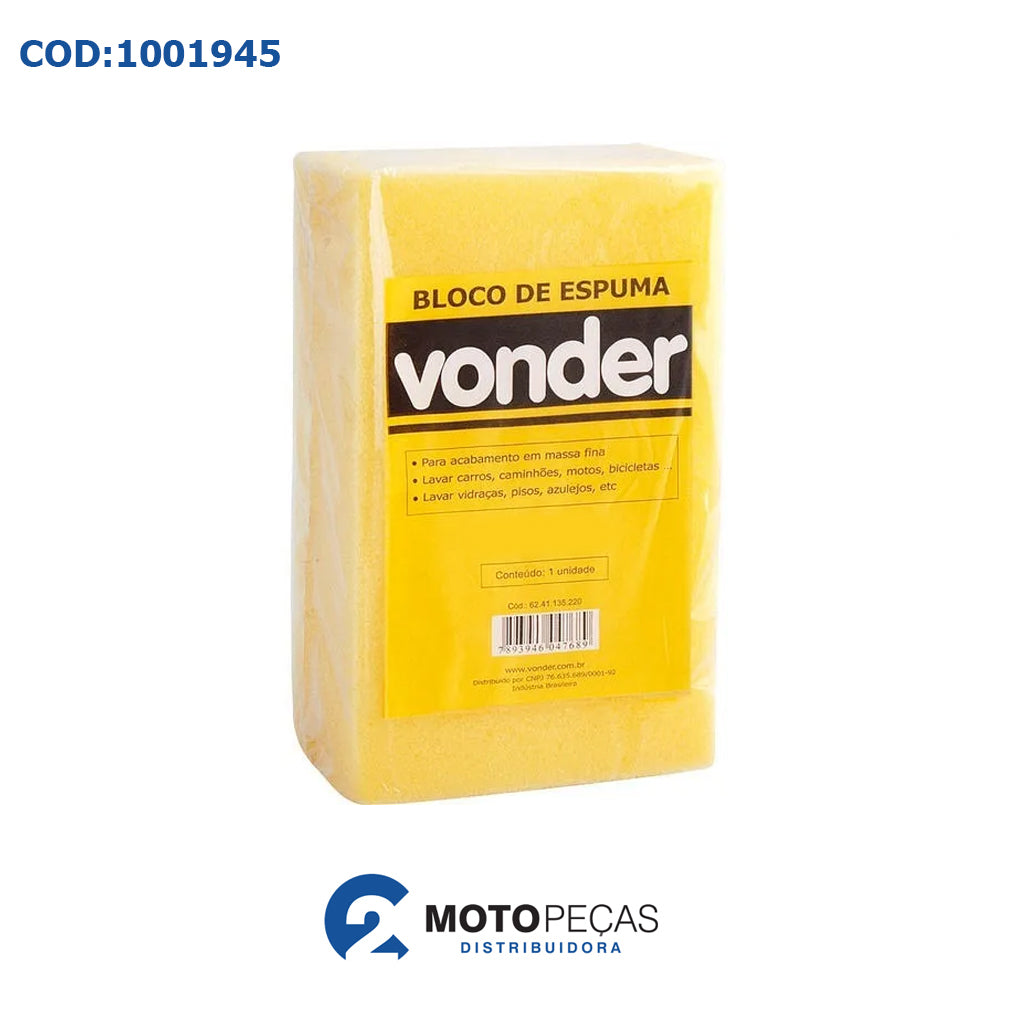 Esponja para Lavagem em Bloco 22,0 X 13,0 X 6CM Dencidade D13 Vonder