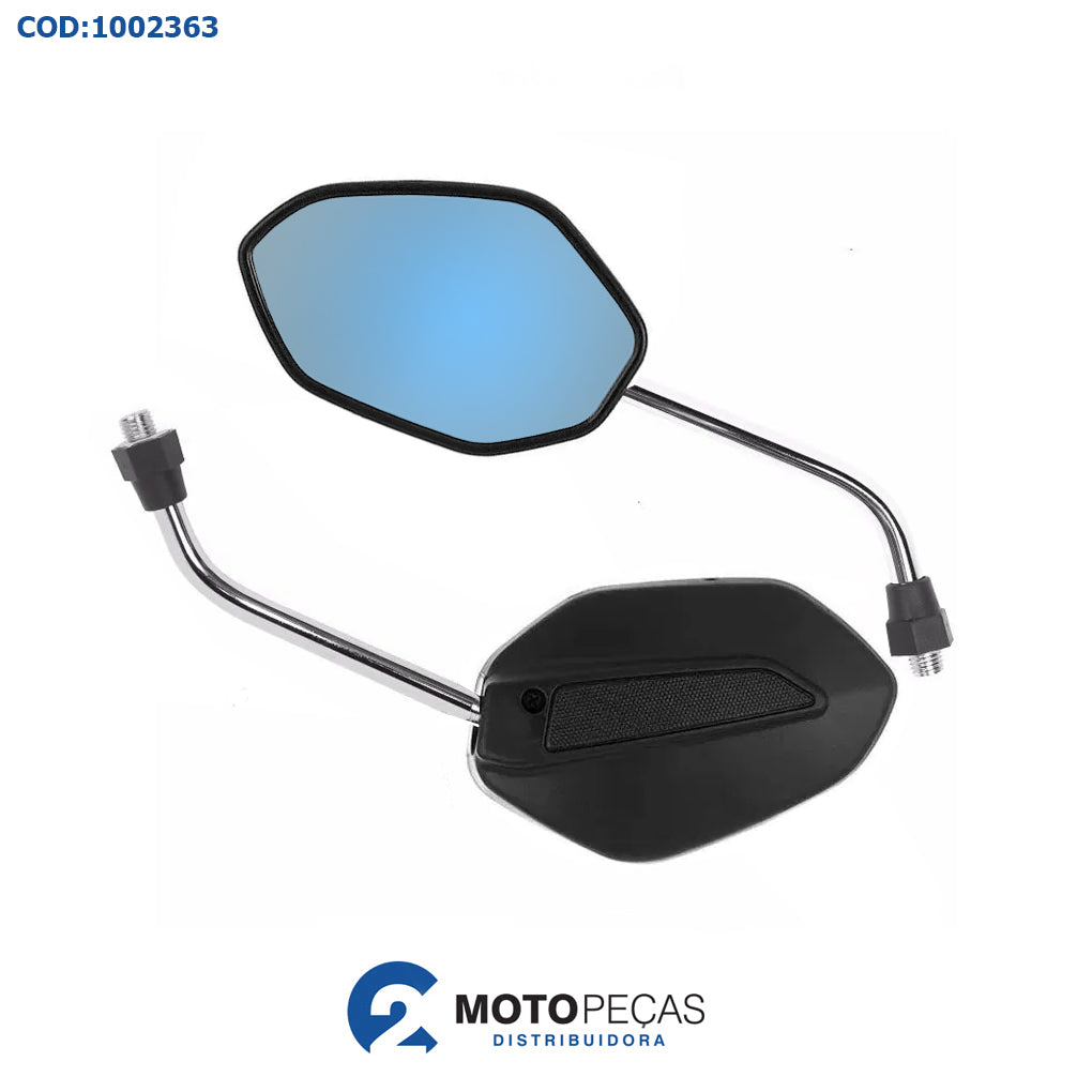 Retrovisor Mini Titan 2014 Espelho Azul Convexo Haste Cromada - GVS
