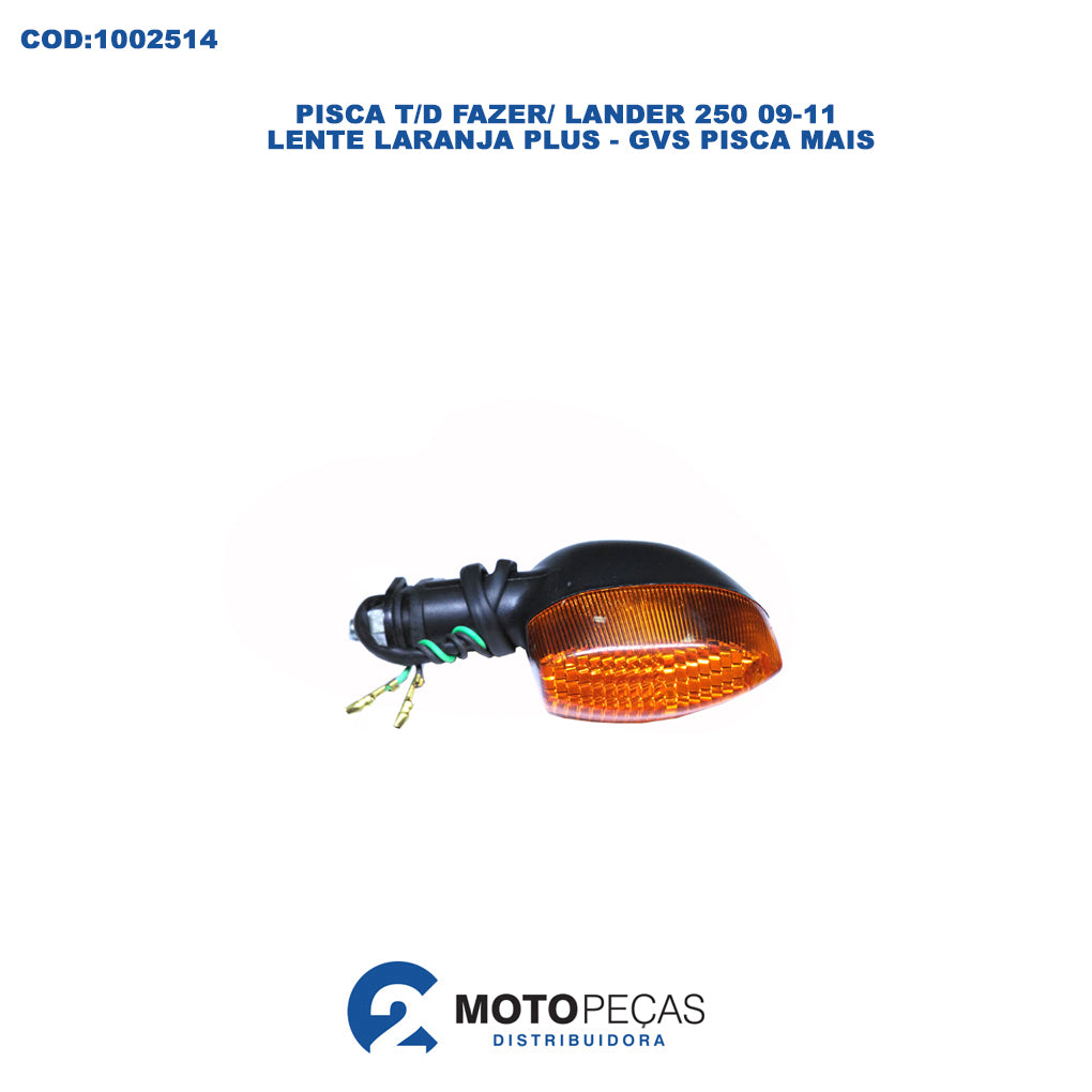 Pisca T/D FAZER/LANDER 250 09-11 Lente Laranja Plus - GVS Pisca Mais