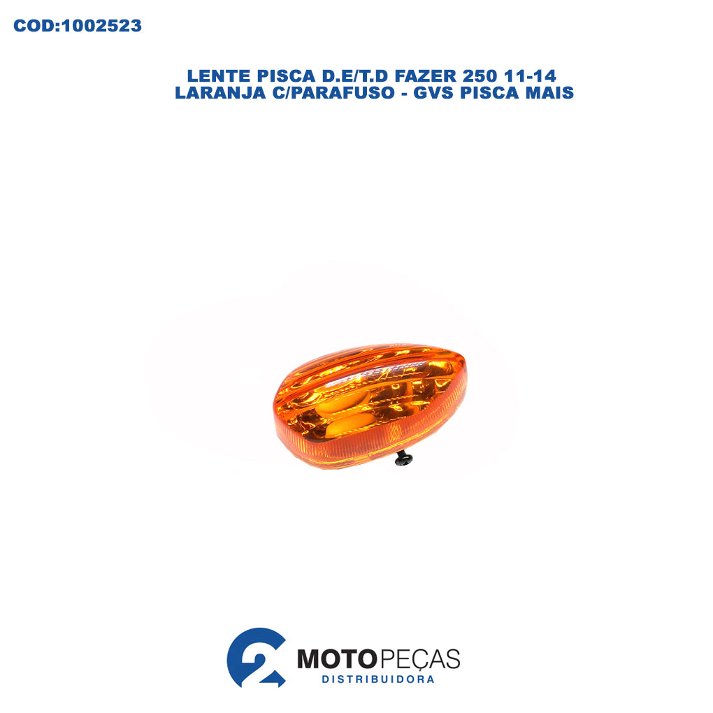 Lente Pisca D.E/T.D Fazer 250 11-14 Laranja C/PARAFUSO - GVS Pisca Mais