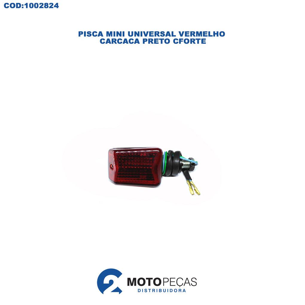 Pisca Mini Universal Vermelho Carcaca Preto Cforte