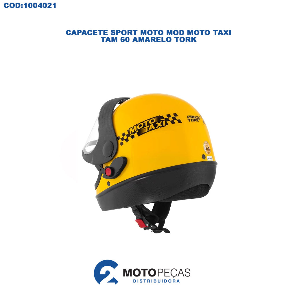 Capacete Sport Moto Mod. Moto Taxi Tam 60 Amarelo Tork