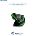 Capacete Vpro Jet 3 Fundo Preto Tam 62 Verde Tork