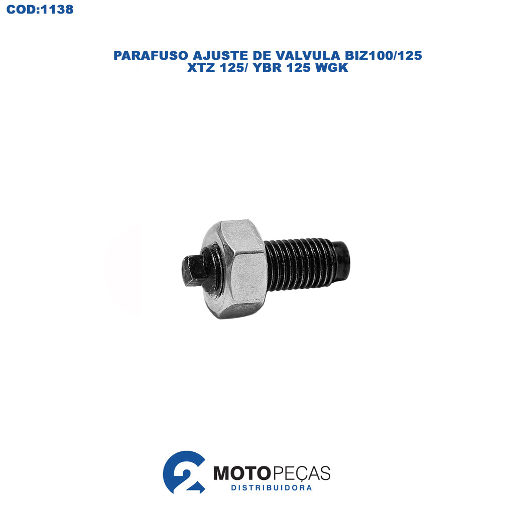 Parafuso Regulagem Valvula Biz 100/125 XL 250R / XTZ 125/ YBR 125 WGK