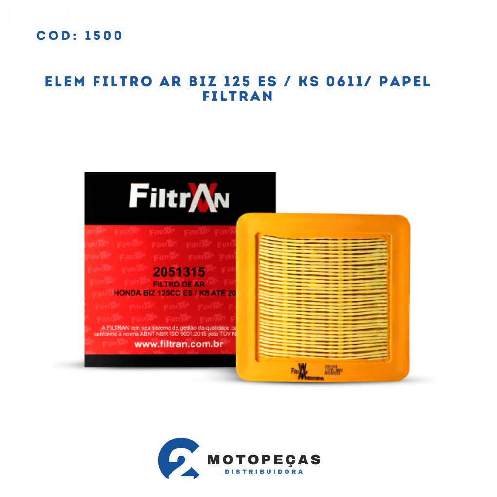 Elem Filtro Ar Biz 125 ES / KS 0611/ Papel Filtran