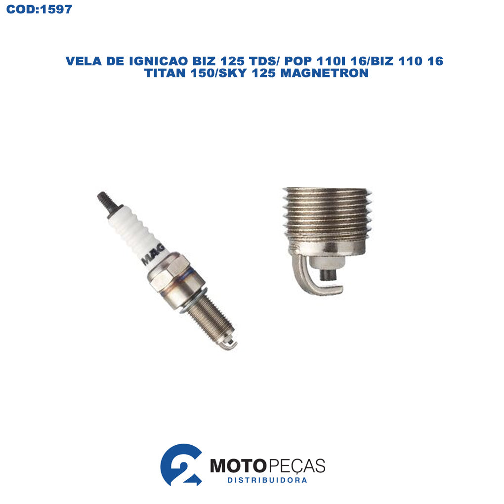 Vela de Ignicao Biz 125 TDS Pop 110I 16/BIZ 110 16 Titan 150/SKY 125 Magnetron