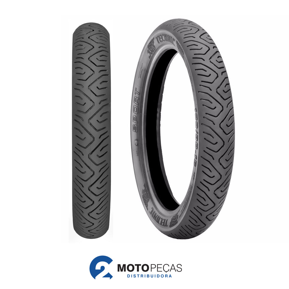 Pneu Technic Tras 100/90 18 Sport C/CAMARA 62P/ CG 125/150/160, YBR 125,CBX