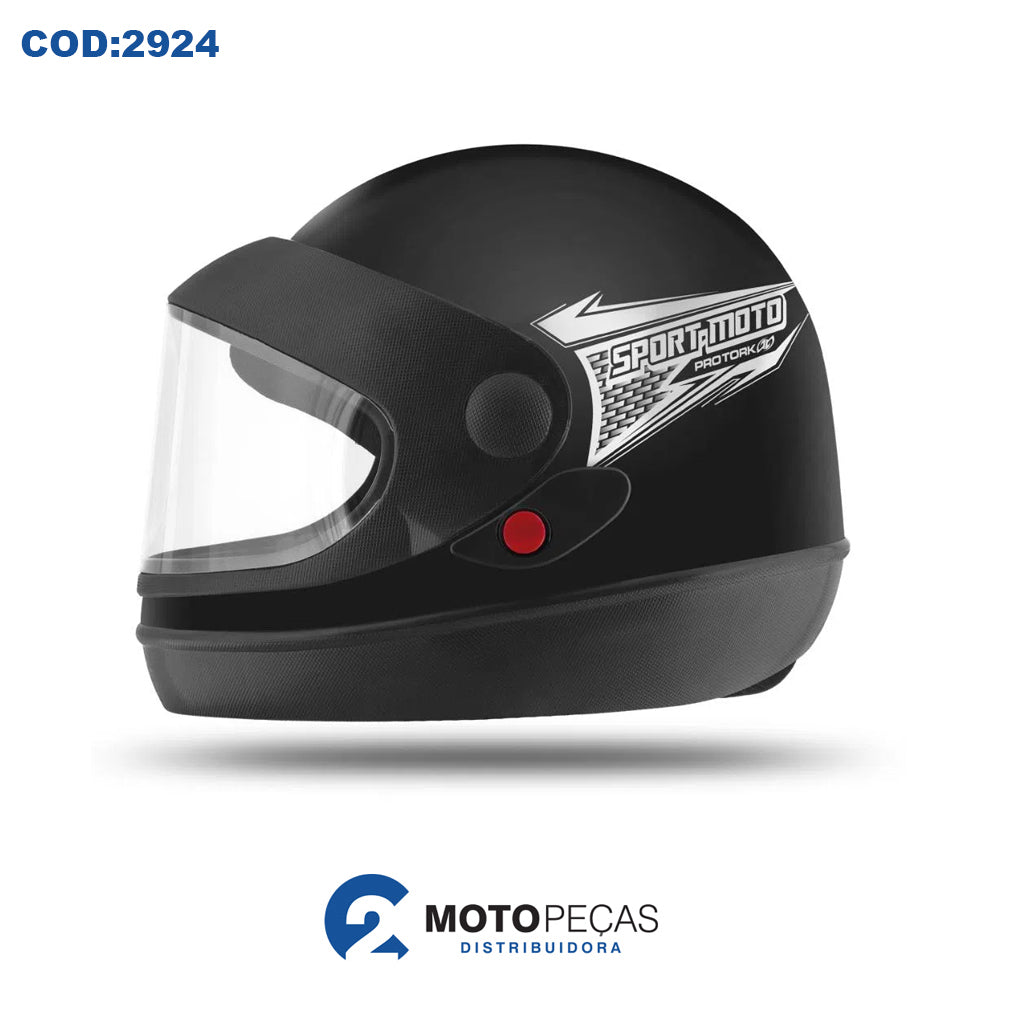 Capacete Sport Moto Classic Tam 58 PRETO/FOSCO Tork