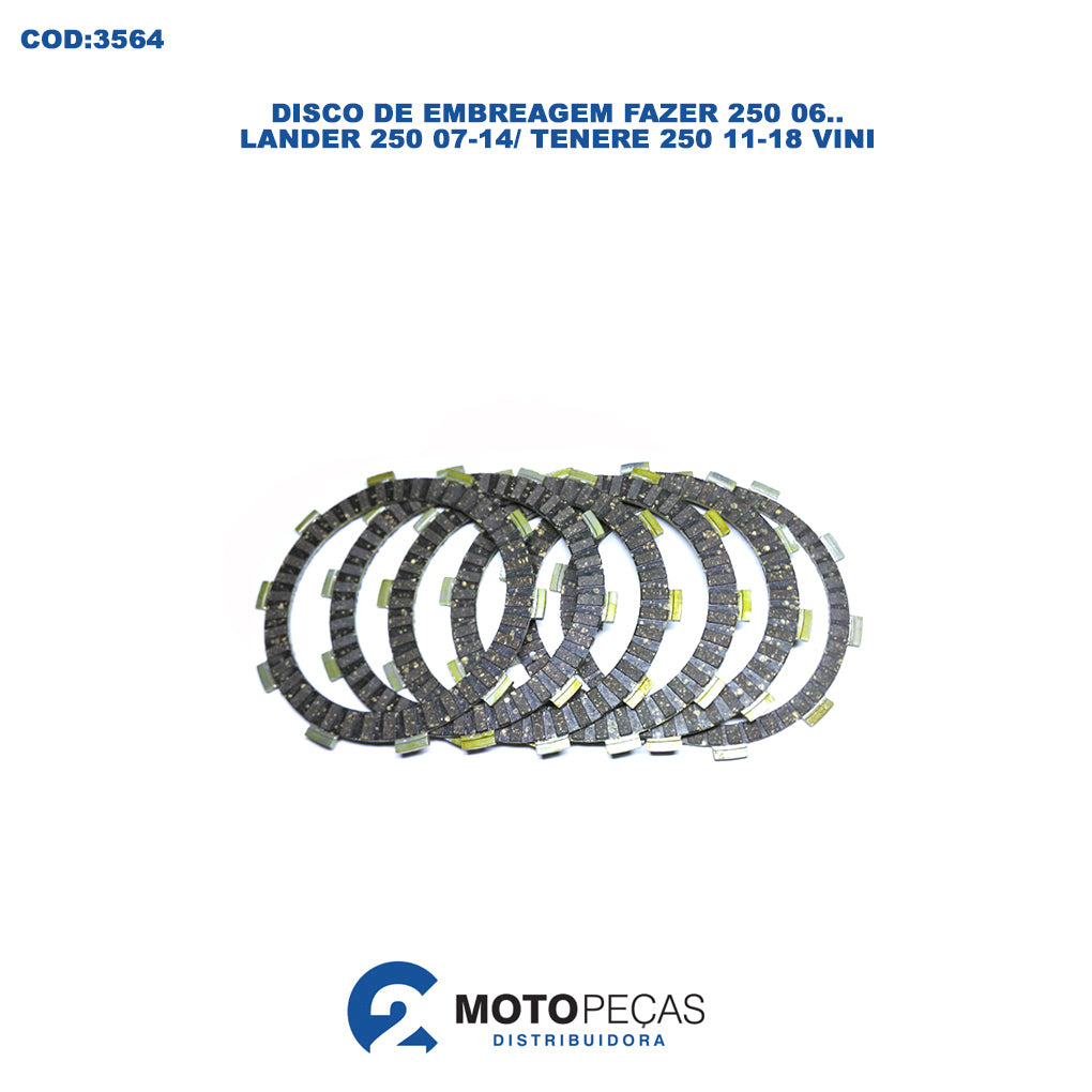 Disco de Embreagem Fazer 250 06 e D / Lander 250 0714/XTZ250 TENERE1118 Vini