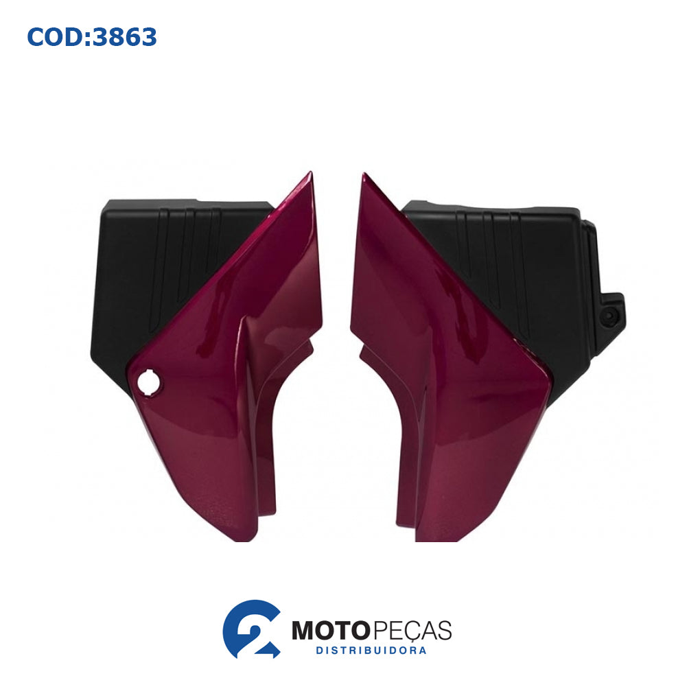 Tampa Lateral [pr] YBR 125 03/04 Vermelha S/ADESIVO Melc