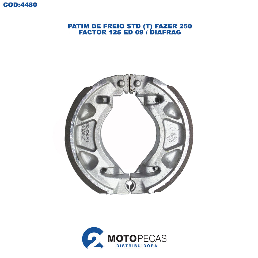 Patim de Freio STD T Fazer 250 / Factor 150 / Fazer 150 / Factor 125 Ed 09 / Diafrag