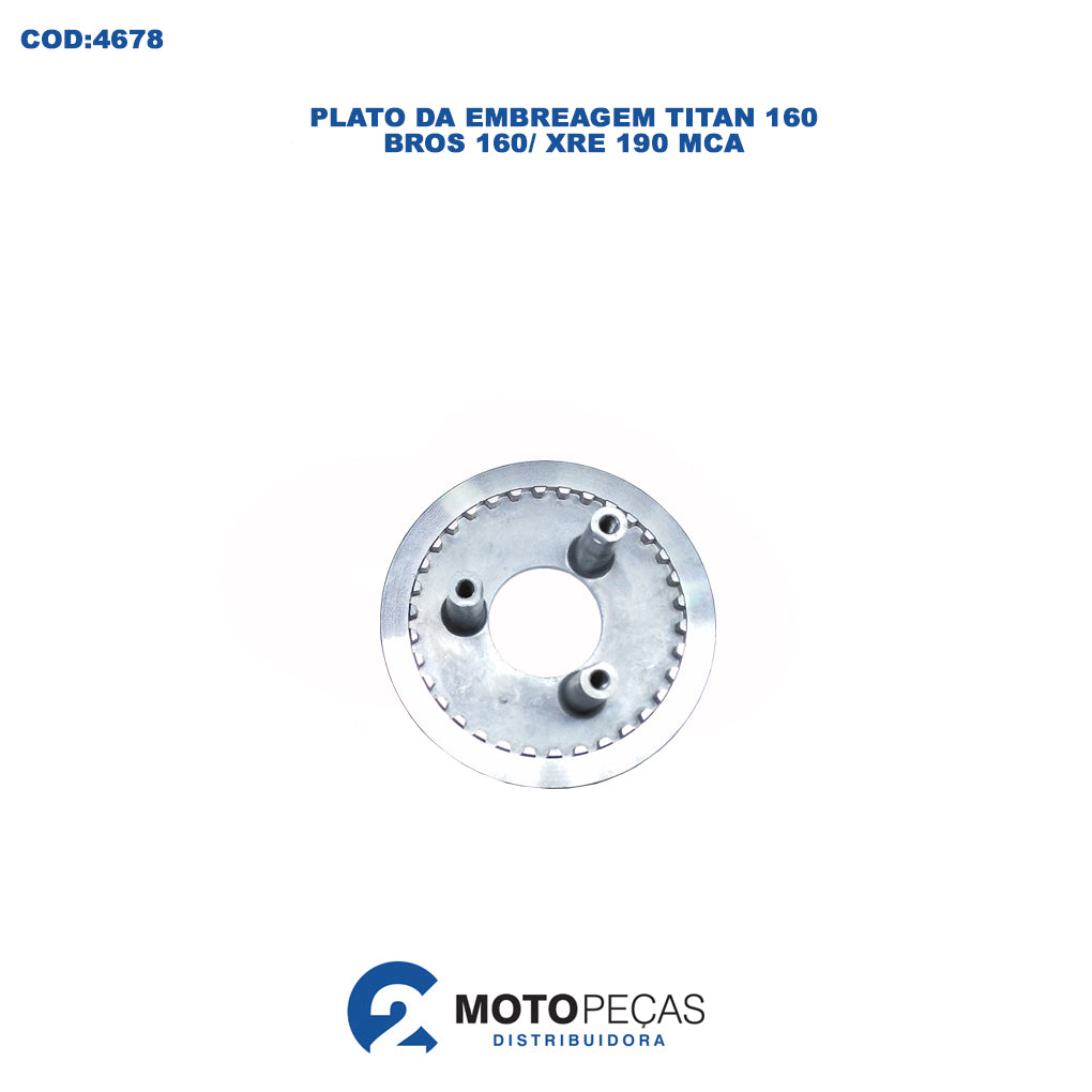 Plato da Embreagem Titan 160/ NXR 160 BROS/ XRE 190 Mca