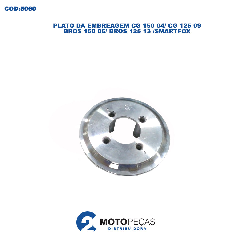 Plato da Embreagem CG 150 04 /CG 125 09 /BROS 150 06 /BROS 125 13 /SMARTFOX