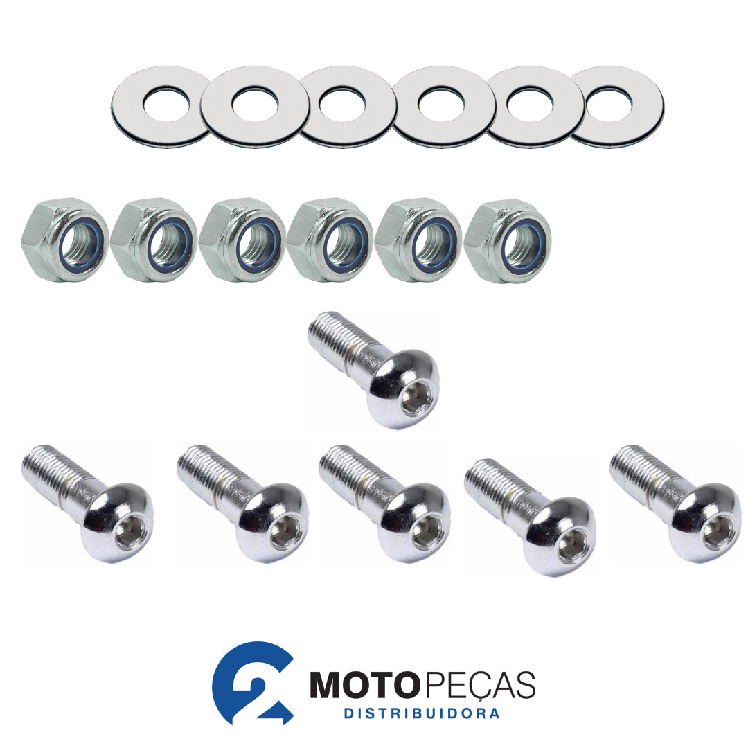 Kit Prisioneiro da Coroa+porca XRE 190/BROS 125 13 14/BROS 160 M3