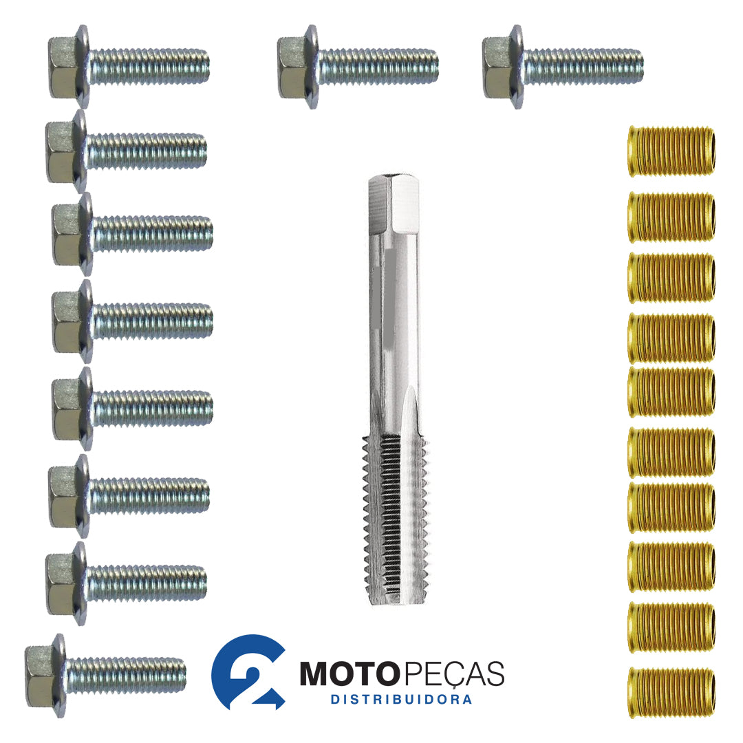 Kit Macho 1 Macho 10X1 25 + 10 Parafusos 8X20 +10 Tucho 8X10 [estribo] M3