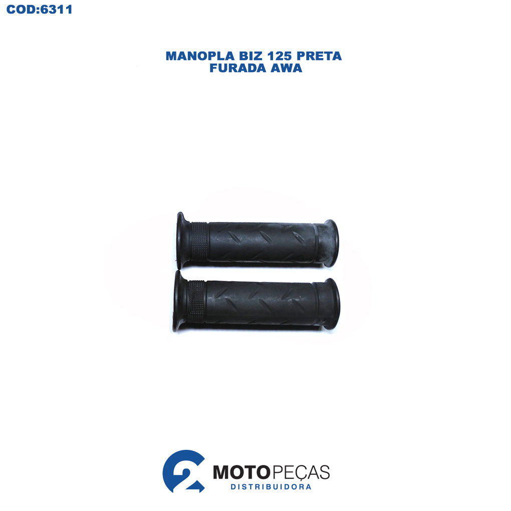 Manopla Biz 125 Preta Furada Par Awa