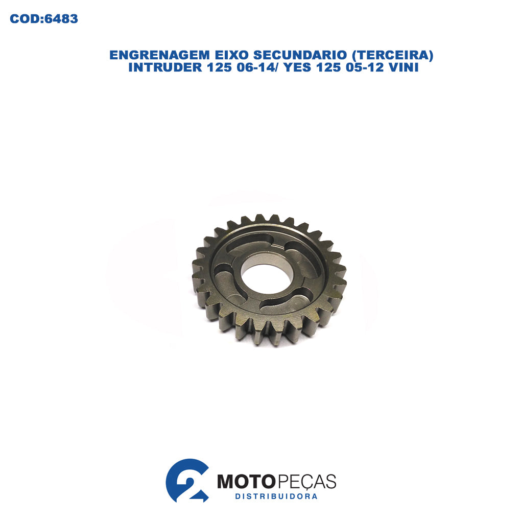 Engrenagem Eixo Secundario Terceira Intruder 125 0614 / YES125 0512 Vini
