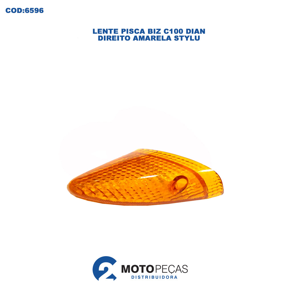 Lente Pisca Biz C100 DIAN/ Direito Amarela Stylu