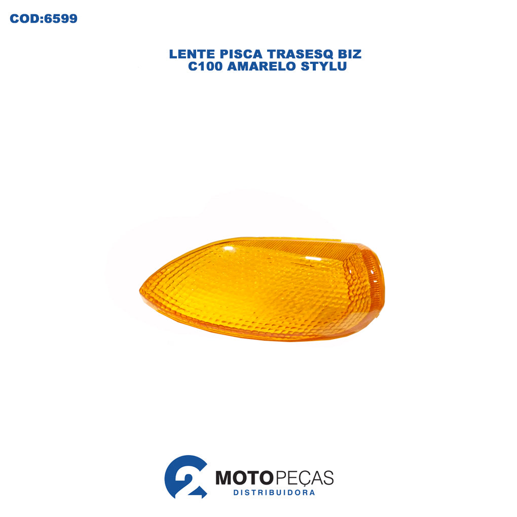 Lente Pisca TRAS/ESQ Biz C100 Amarelo Stylu