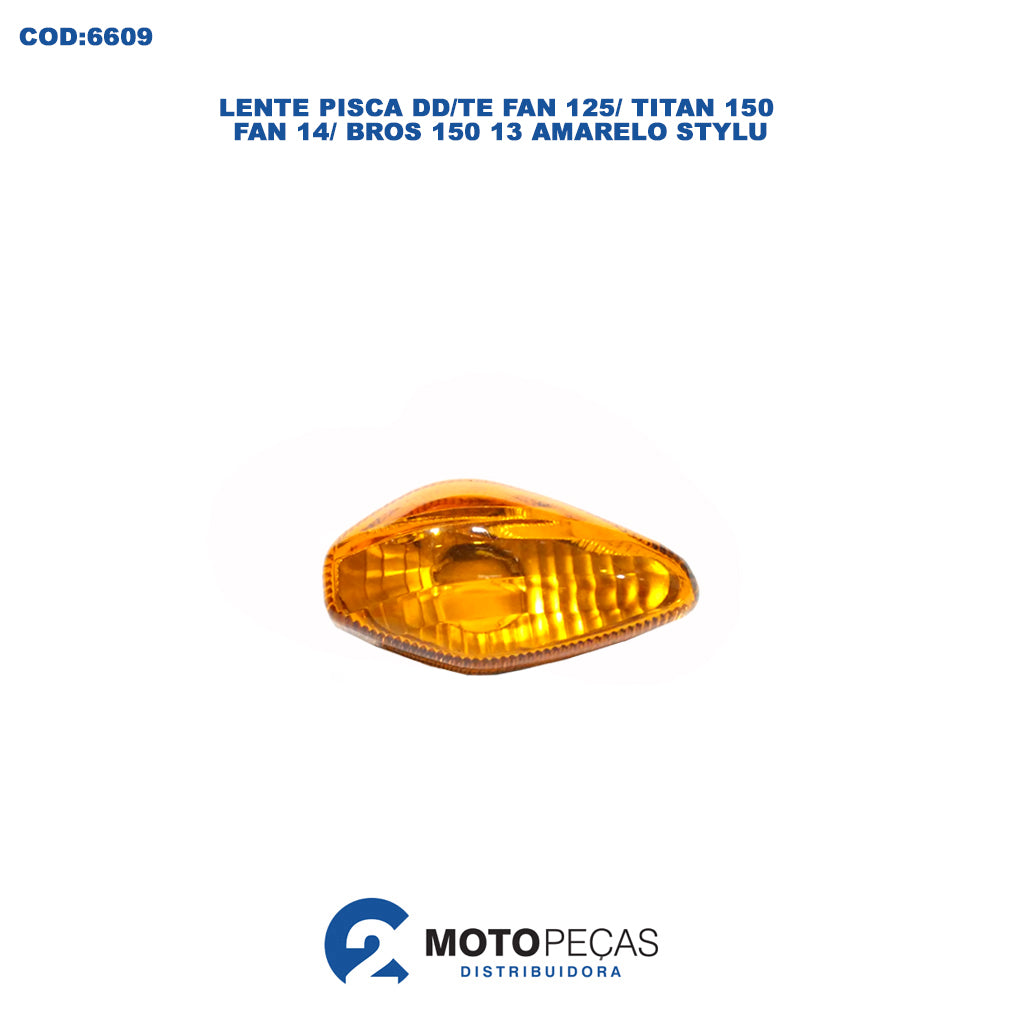 Lente Pisca DD/TE Fan 125/ Titan 150/ Fan 14/ Bros 150 13 Amarelo Stylu