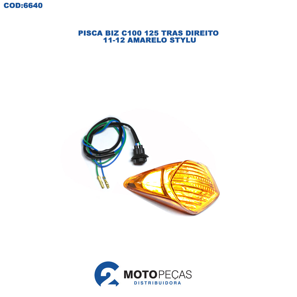 Pisca Tras Dir Biz C100 / 125 11/12 Amarelo Stylu