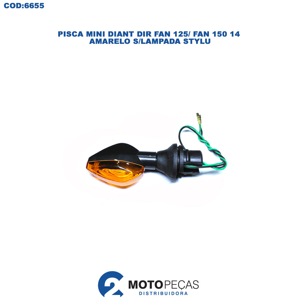 Pisca Mini Diant Dir Fan 125 /FAN 150 14 Amarelo S/LAMPADA Stylu