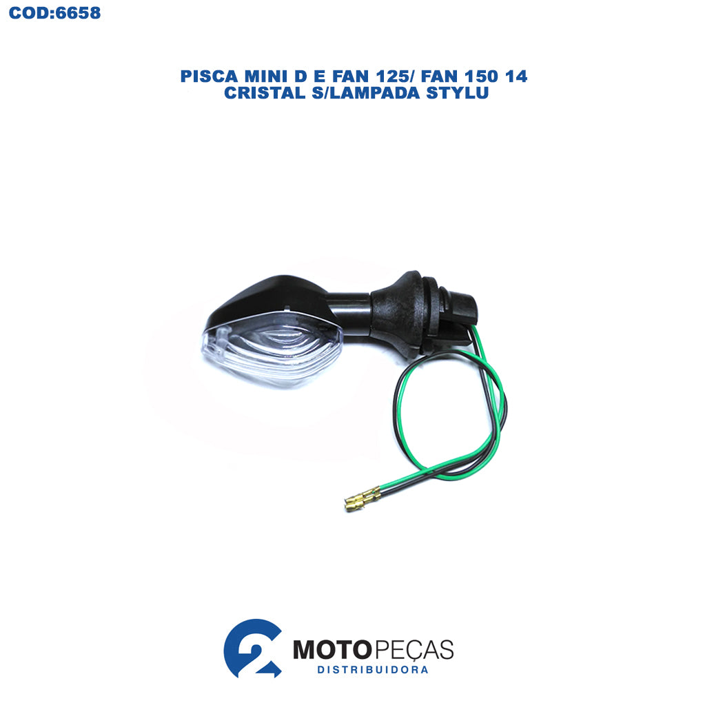 Pisca Mini D e Fan 125 /FAN 150 14 Cristal S/LAMPADA Stylu