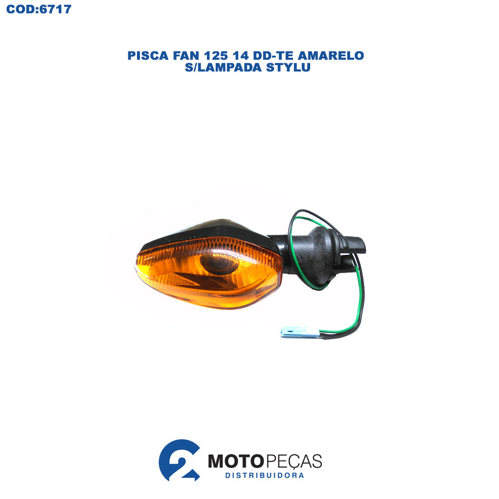 Pisca Fan 125 14 DD/TE Amarelo S/LAMPADA Stylu