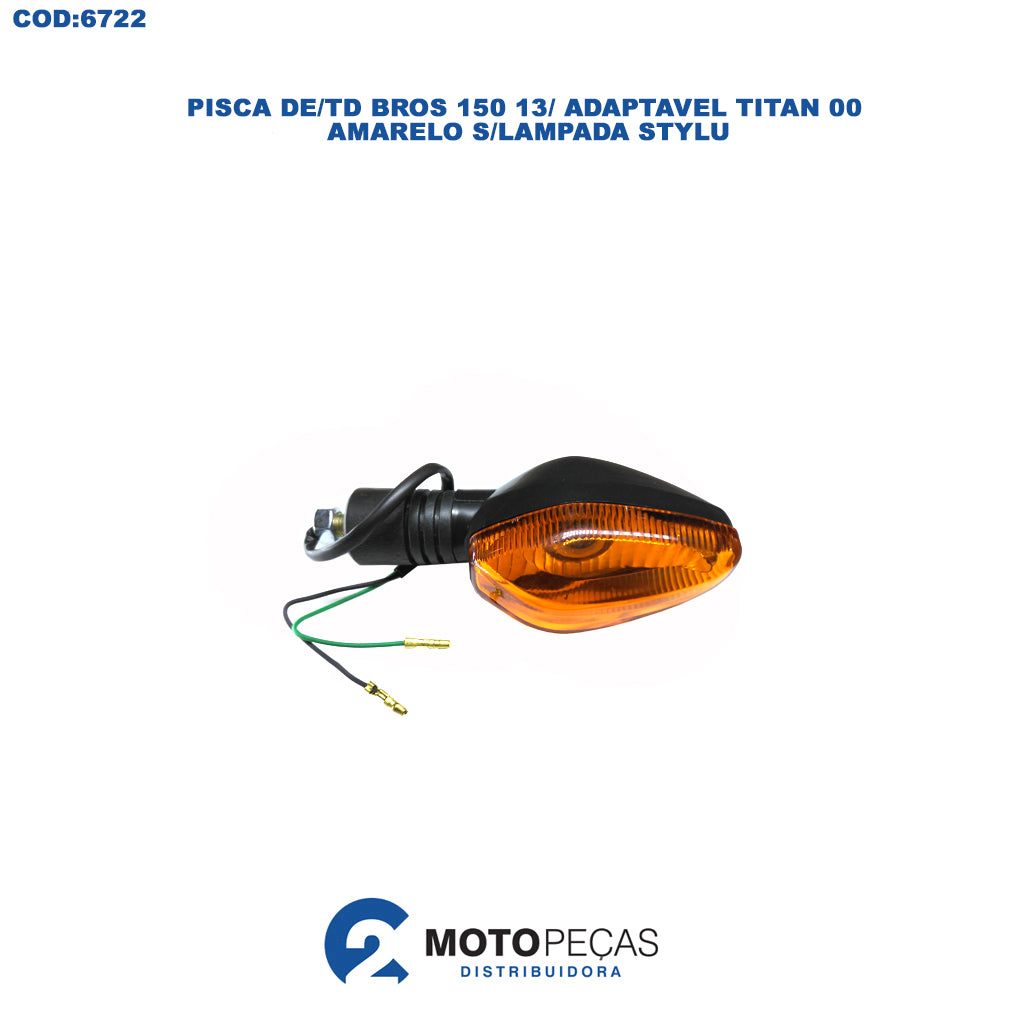 Pisca DE/TD Bros 150 13/ Adaptavel Titan 00 Amarelo S/LAMPADA Stylu