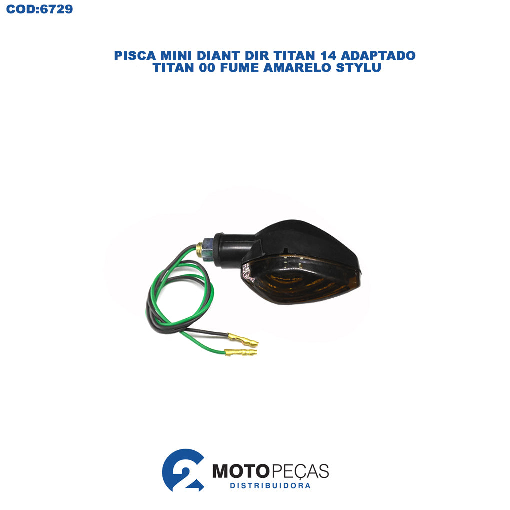 Pisca Mini Diant Dir Titan 14 Adaptado Titan 00 Fume Amarelo Stylu