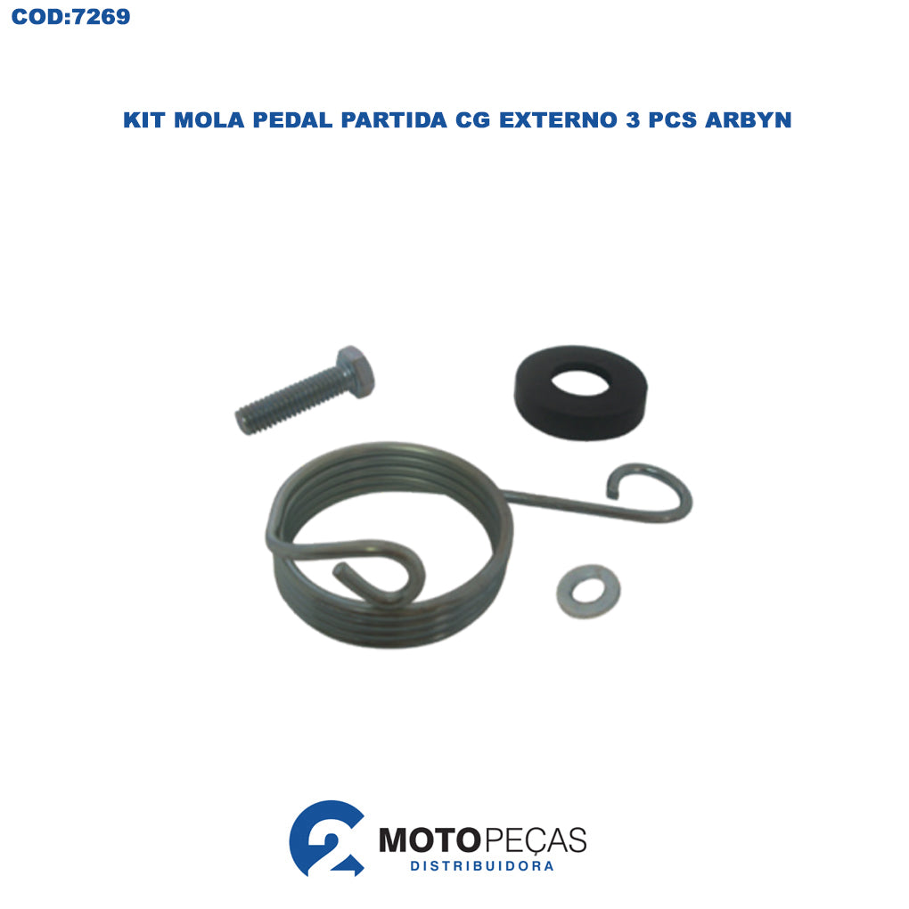 Kit Mola Pedal Partida CG Externo 3 PCS Arbyn