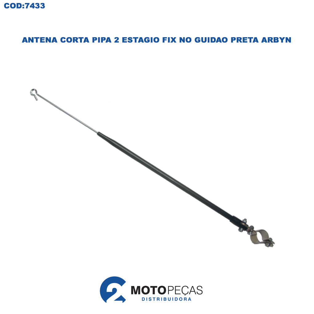 Antena Corta Pipa 2 Estagio Fix No Guidao Preta Arbyn