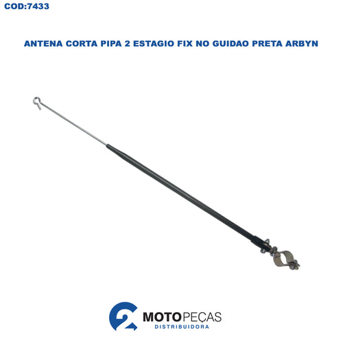 Antena Corta Pipa 2 Estagio Fix No Guidao Preta Arbyn