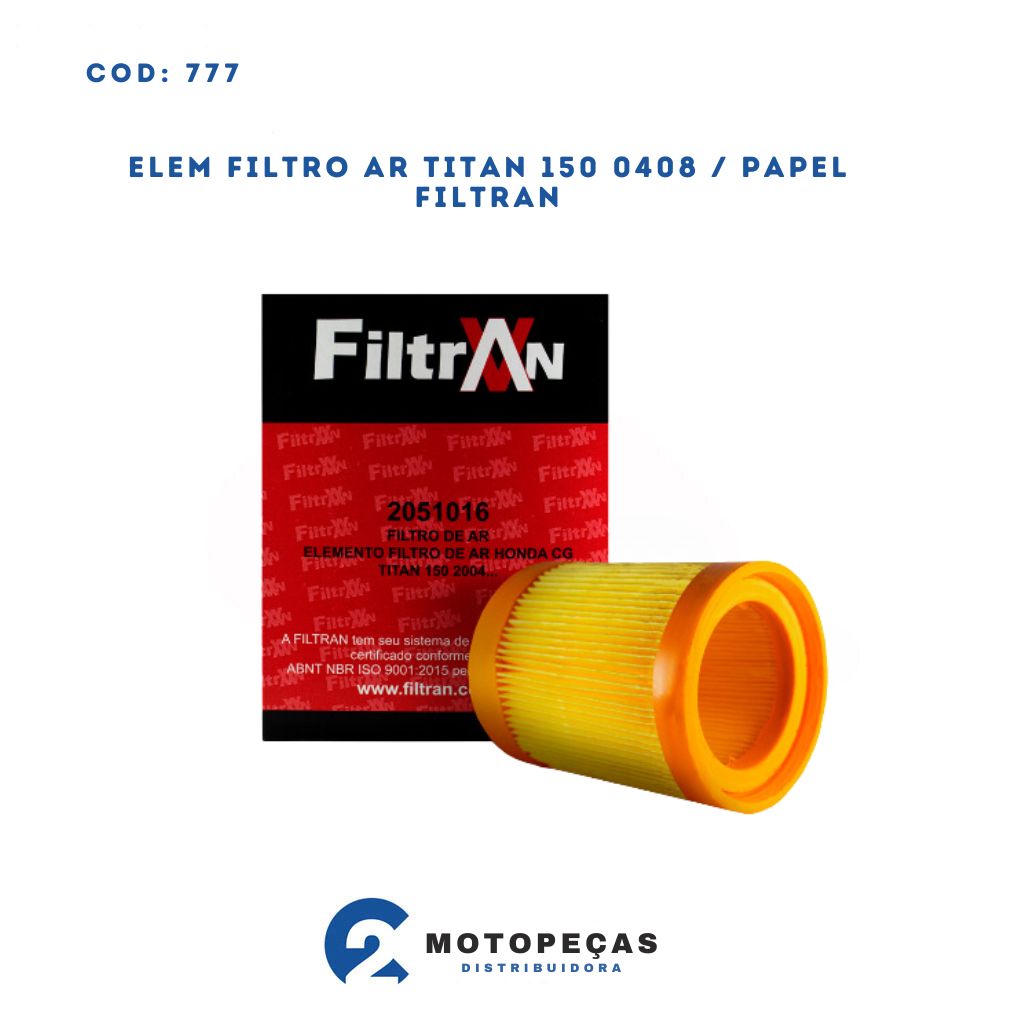 Elem Filtro Ar Titan 150 0408 / Papel Filtran