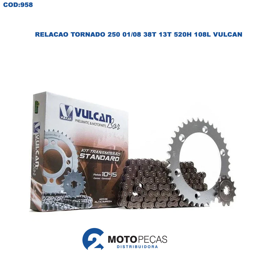 Relacao Tornado 250 01/08 38T 13T 520H 108L Vulcan