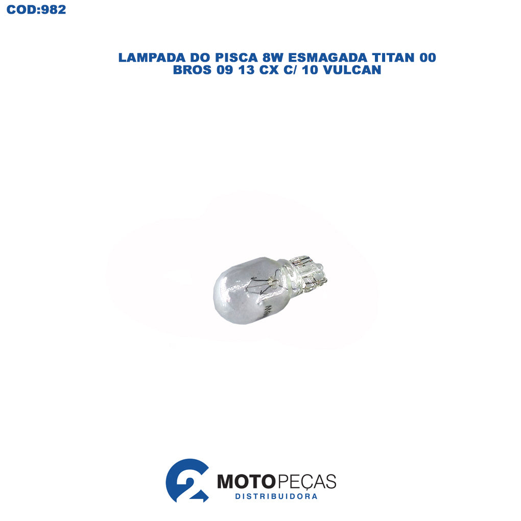Lampada do Pisca 16W Esmagada Titan 00/ Bros 09 13 CX C/ 10 Und Vulcan